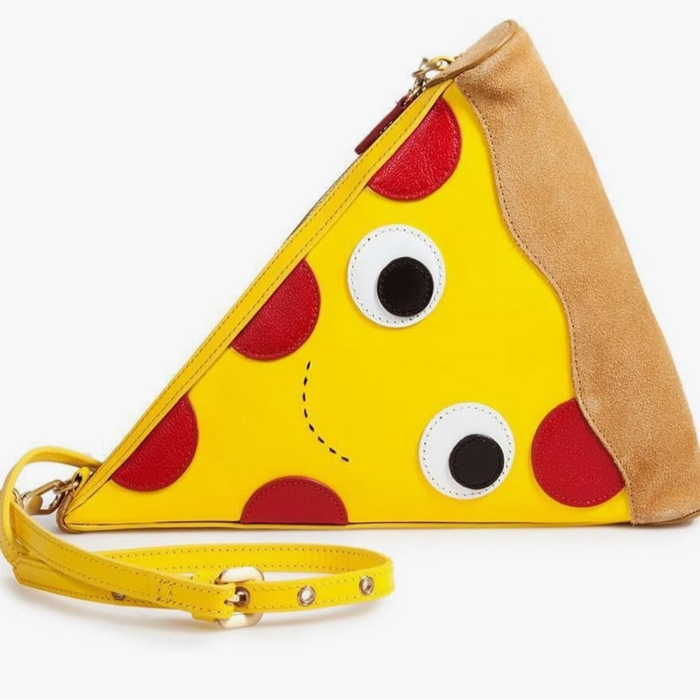Yummy World Leather Pizza Clutch Purse Bag